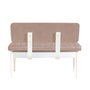 Hanah Home Banco moderno blanco y piedra con almacenamiento